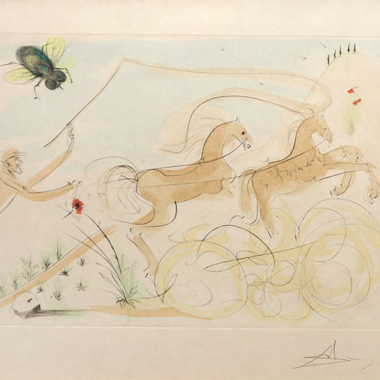 Salvador Dali- Original Lithograph "The Coach and the Fly"