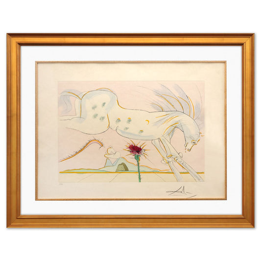 Salvador Dali- Original Lithograph "The Horse and the Wolf"