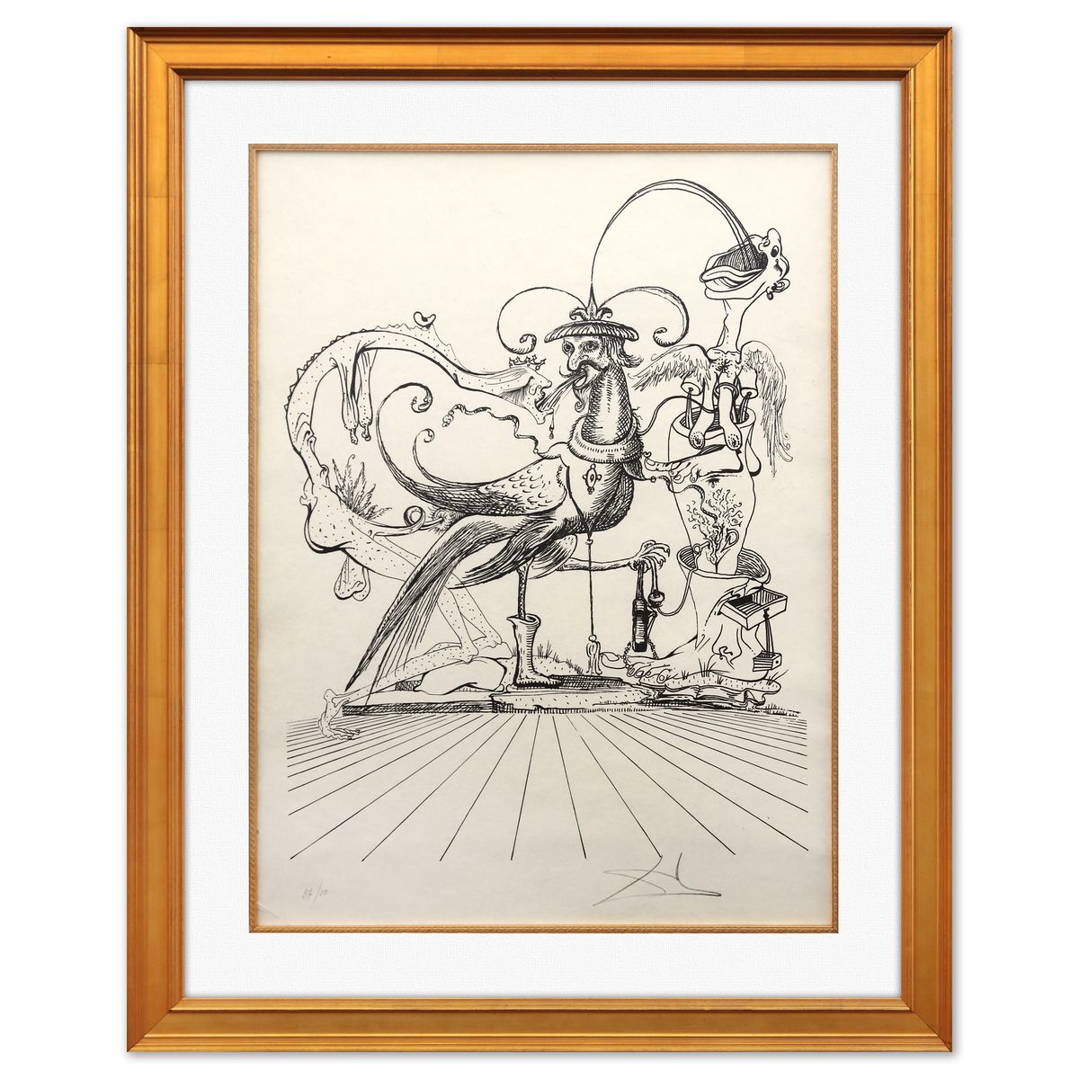 Salvador Dali- Original Lithograph from Gouache and Collage "Les Songes Drolatiques de Pantagruel"