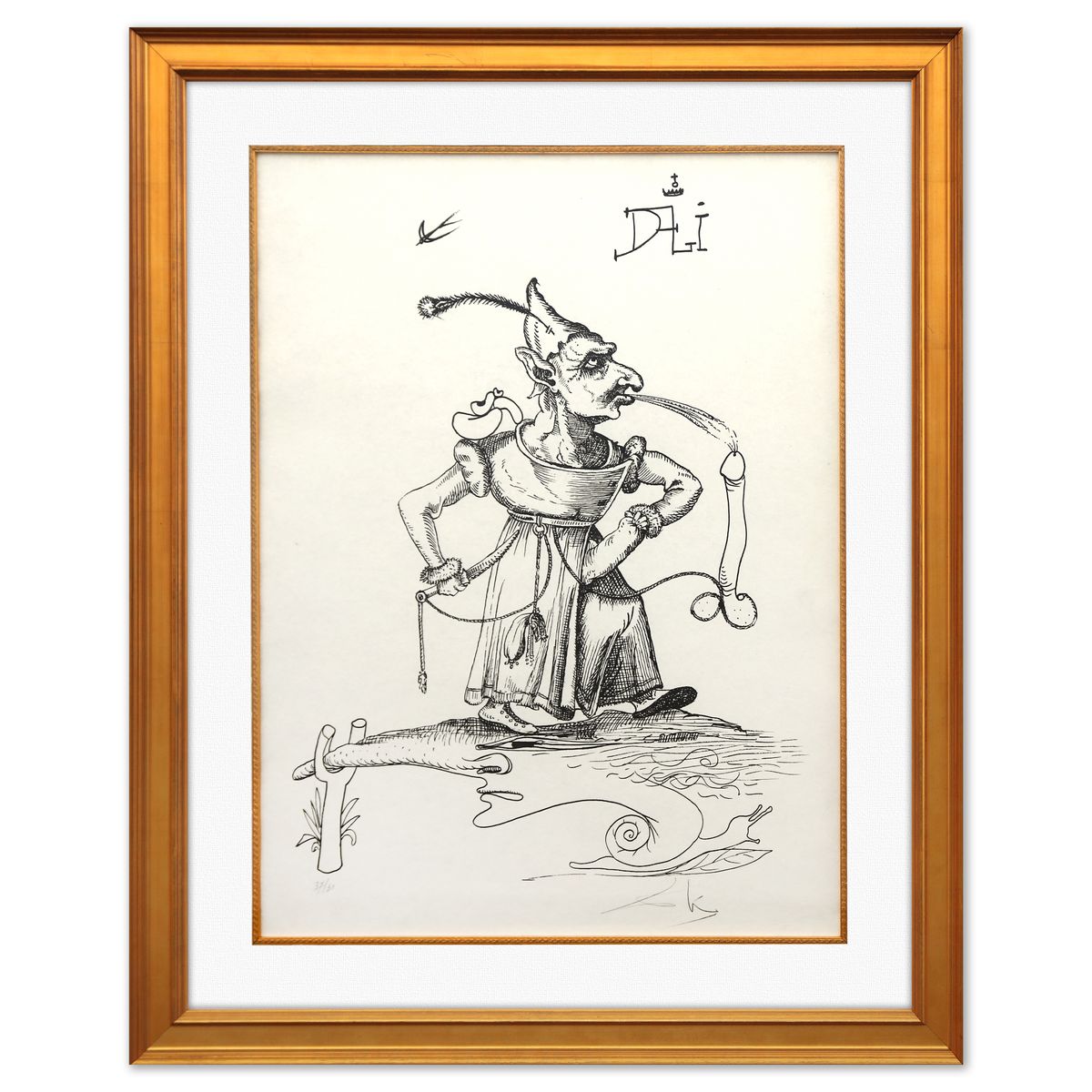 Salvador Dali- Original Lithograph from Gouache and Collage "Les Songes Drolatiques de Pantagruel"