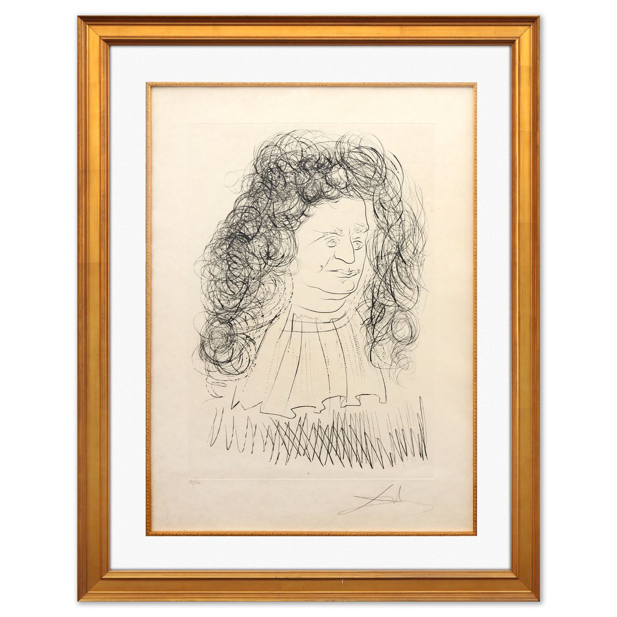 Salvador Dali- Original Lithograph "Le Portrait de La Fontaine"
