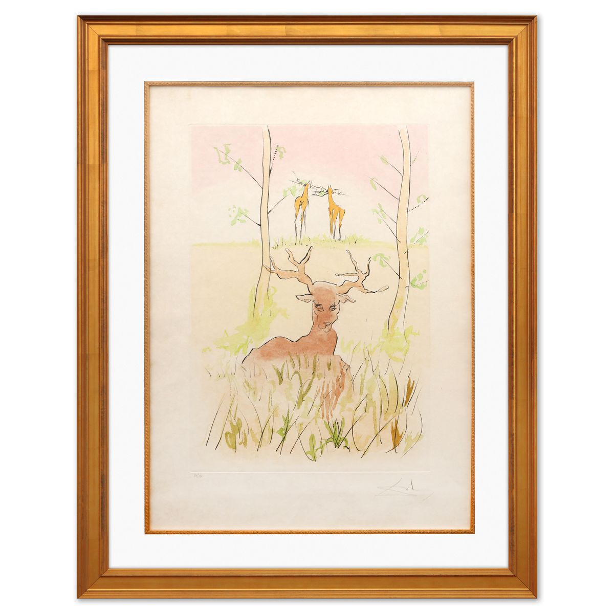 Salvador Dali- Original Lithograph "The Sick Stag"