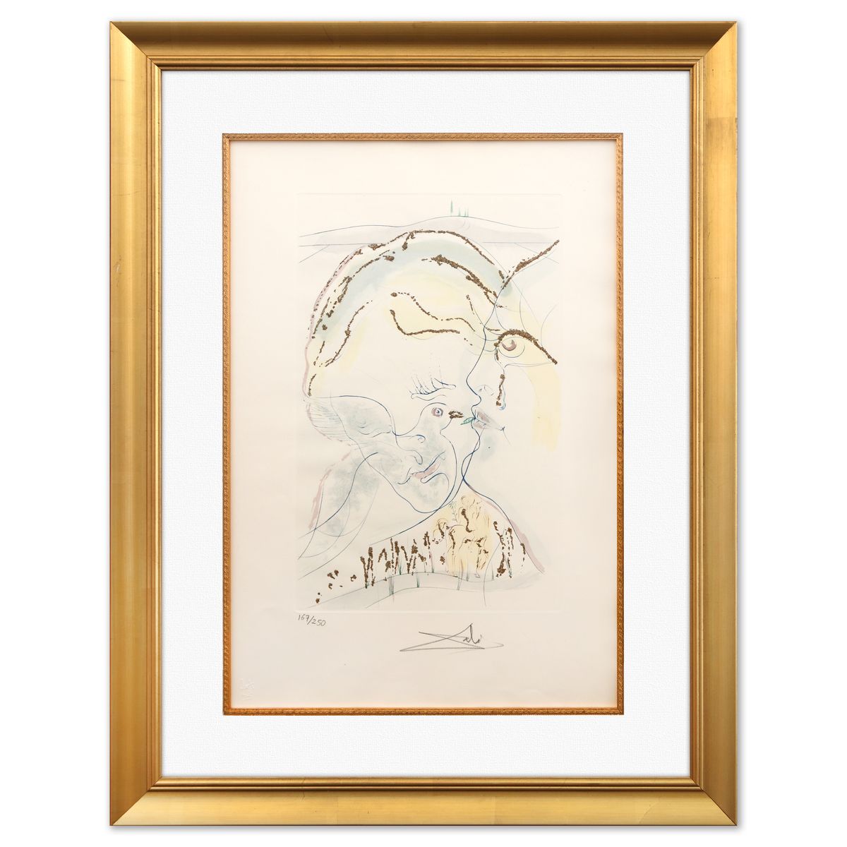 Salvador Dali- Original Lithograph "The Dove-like Eyes on the Bride"