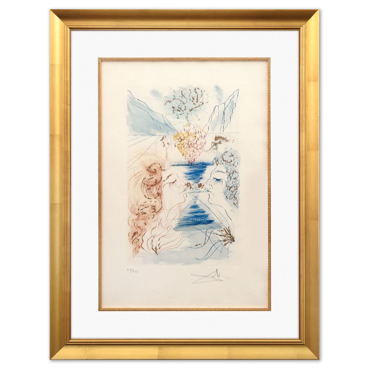Salvador Dali- Original Lithograph "The Kiss"