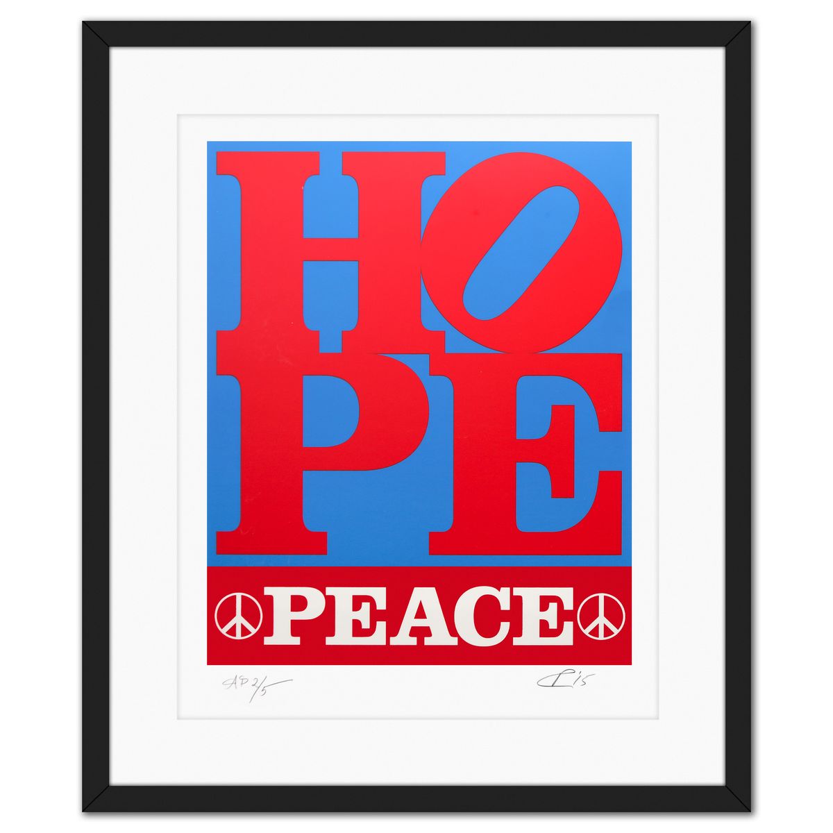 Robert Indiana- Screenprint in colors on wove paper "Hope (Peace)"