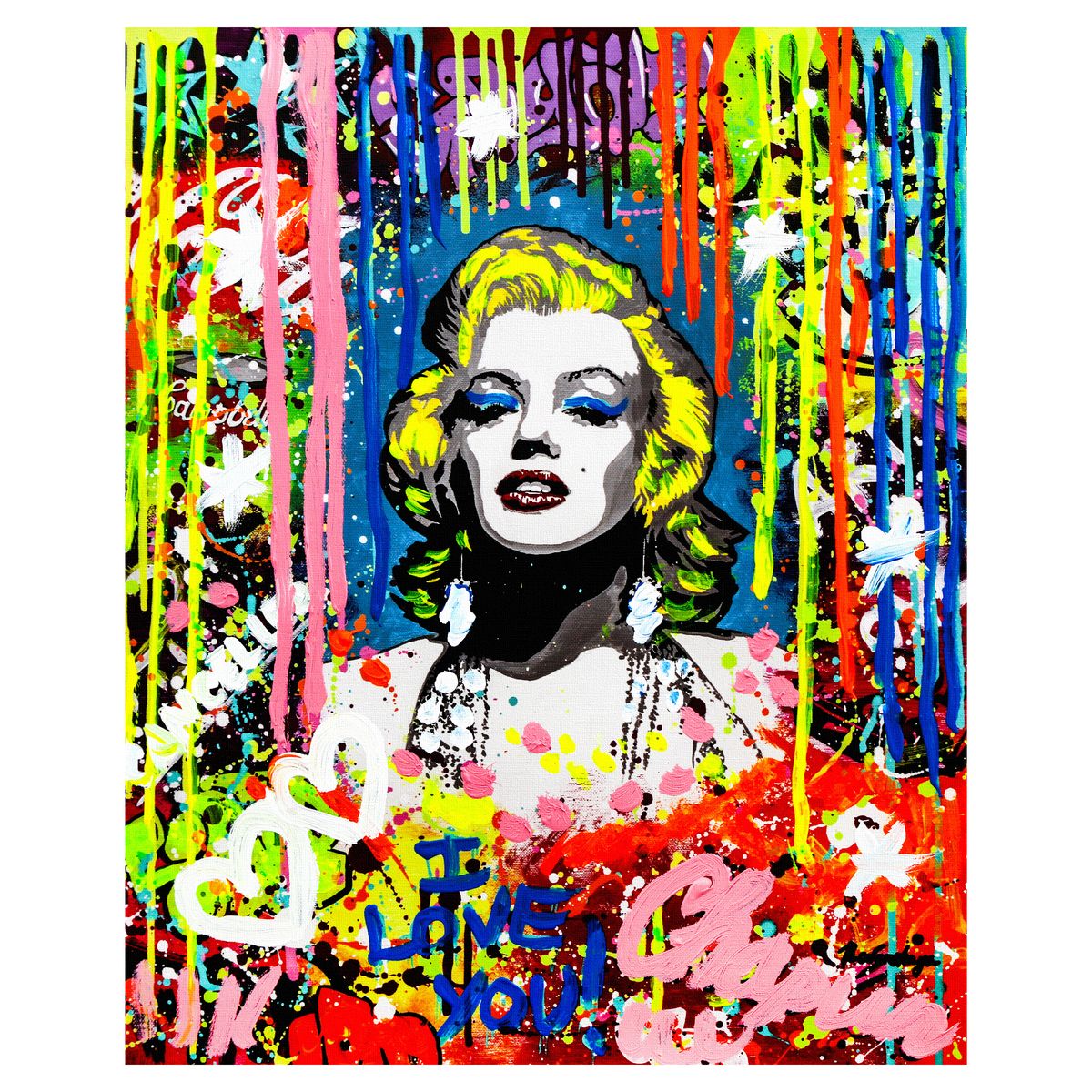 Nastya Rovenskaya- Mixed Media on Canvas "Blonde Bombshel"