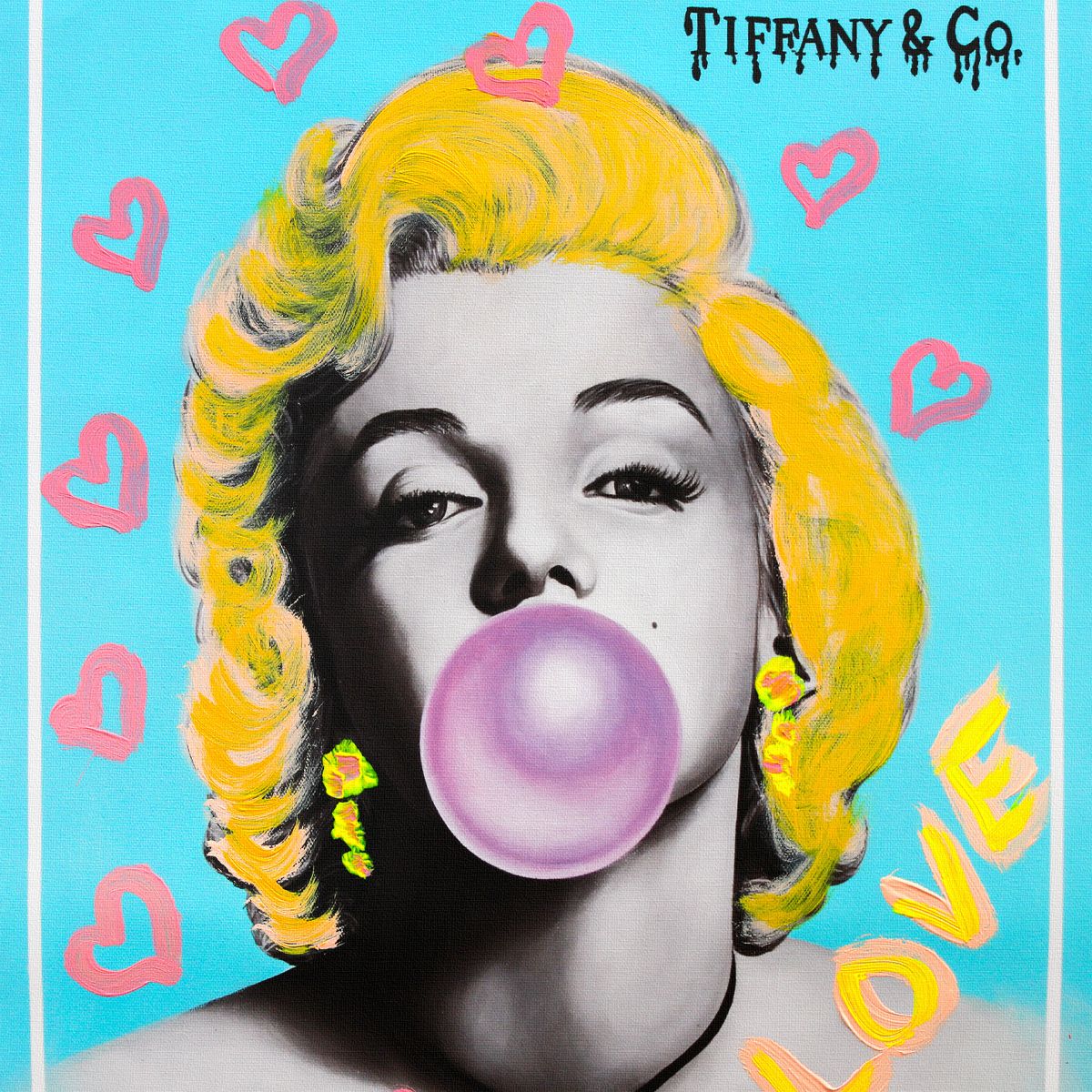 Nastya Rovenskaya- Mixed Media on Canvas "Bubble Gum"