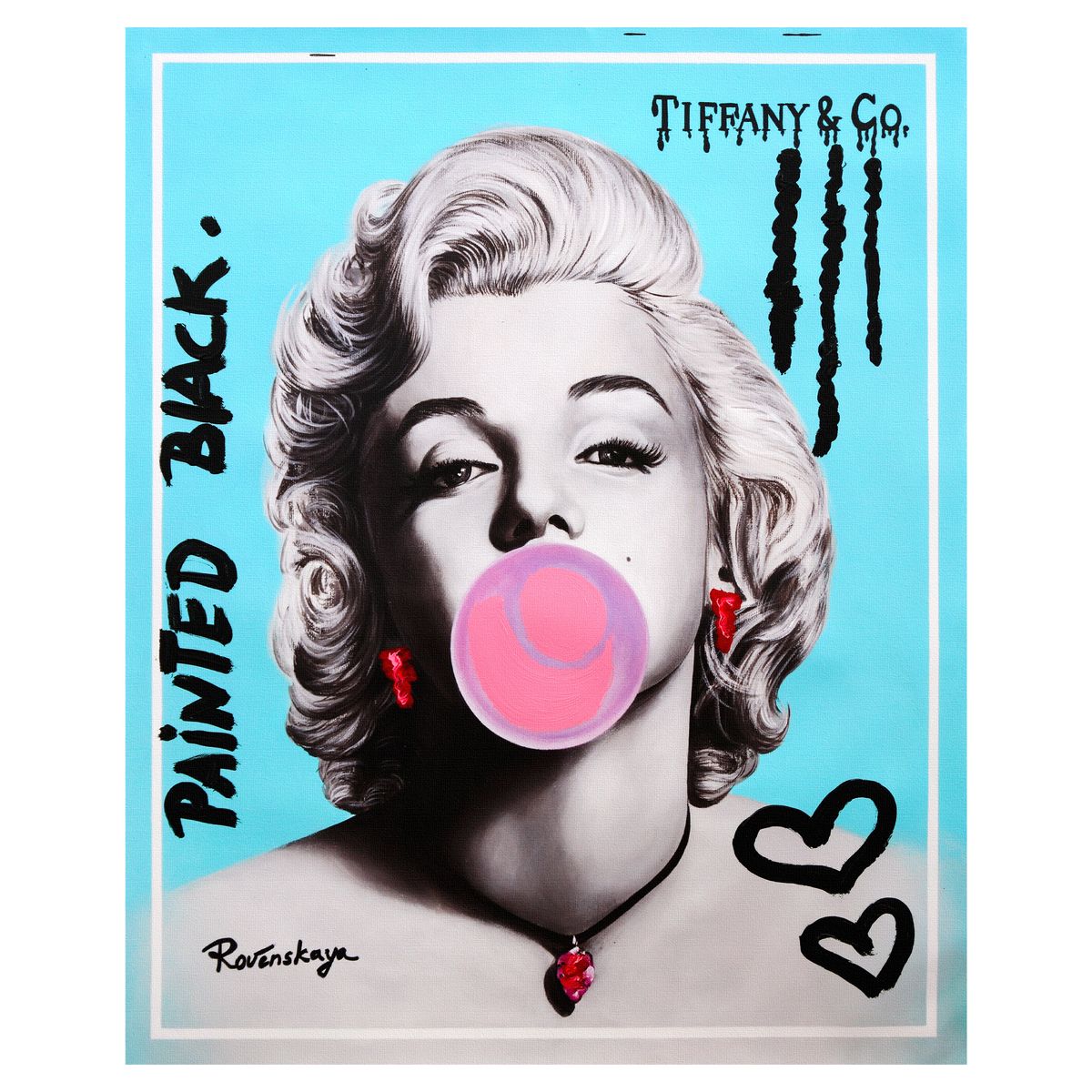 Nastya Rovenskaya- Mixed Media on Canvas "Bubble Gum"