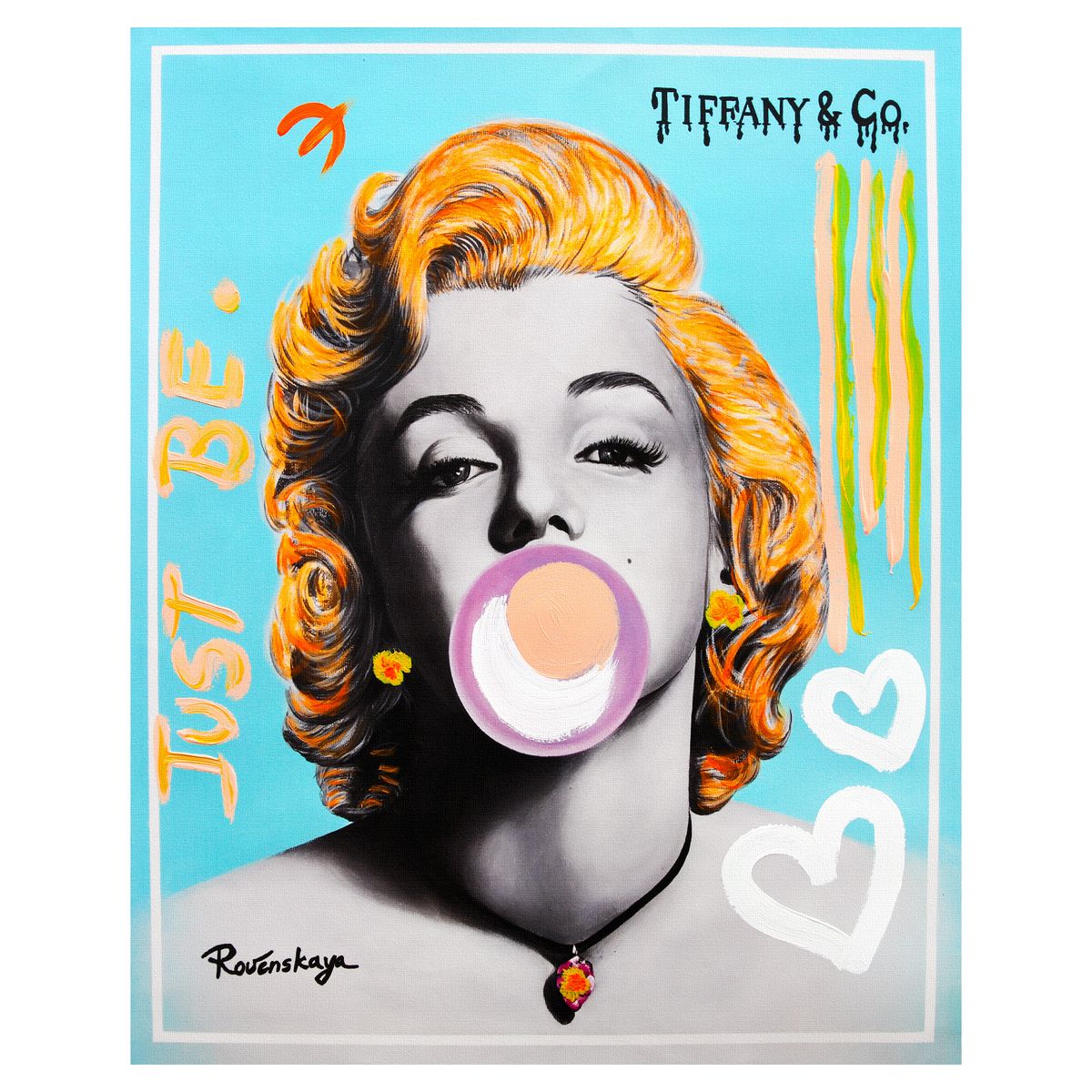 Nastya Rovenskaya- Mixed Media on Canvas "Bubble Gum"