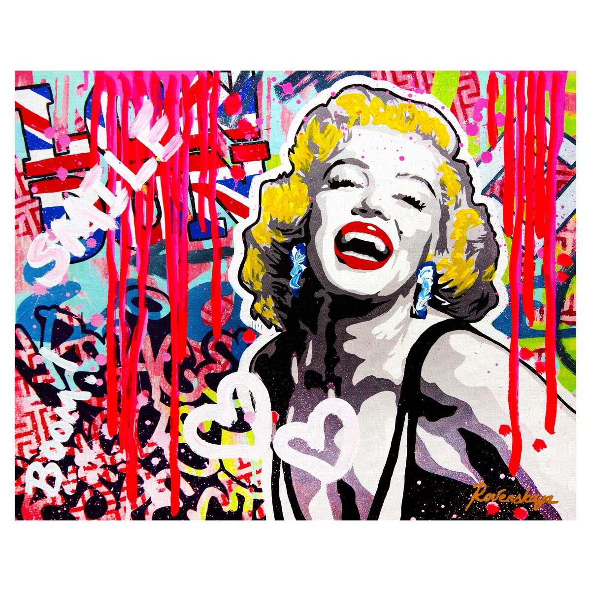 Nastya Rovenskaya- Mixed Media on Canvas "Smile"