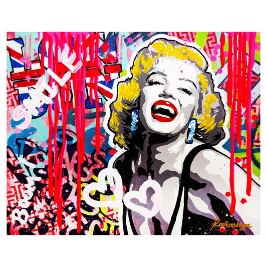 Nastya Rovenskaya- Mixed Media on Canvas "Smile"