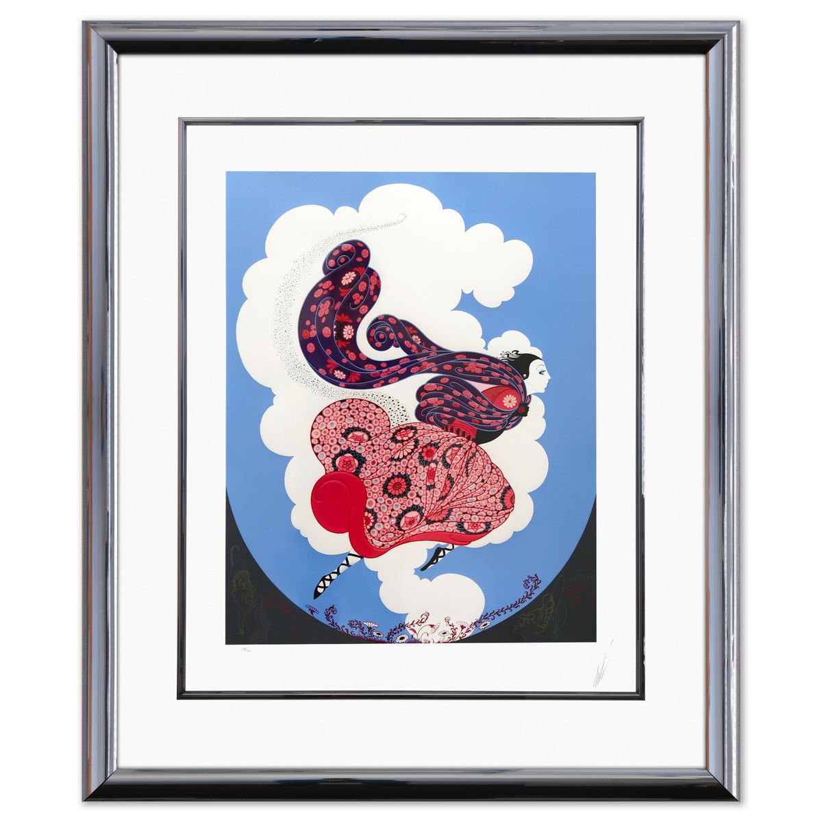 Erte- Screenprint in colors "The Pursuit of Flore"