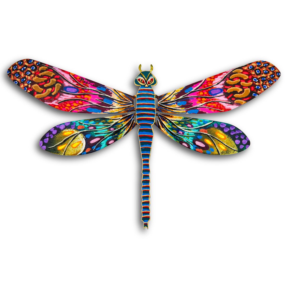 Patricia Govezensky- Original Painting on Cutout Steel "Dragonfly"