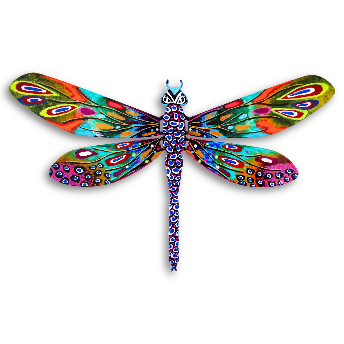 Patricia Govezensky- Original Painting on Cutout Steel "Dragonfly"