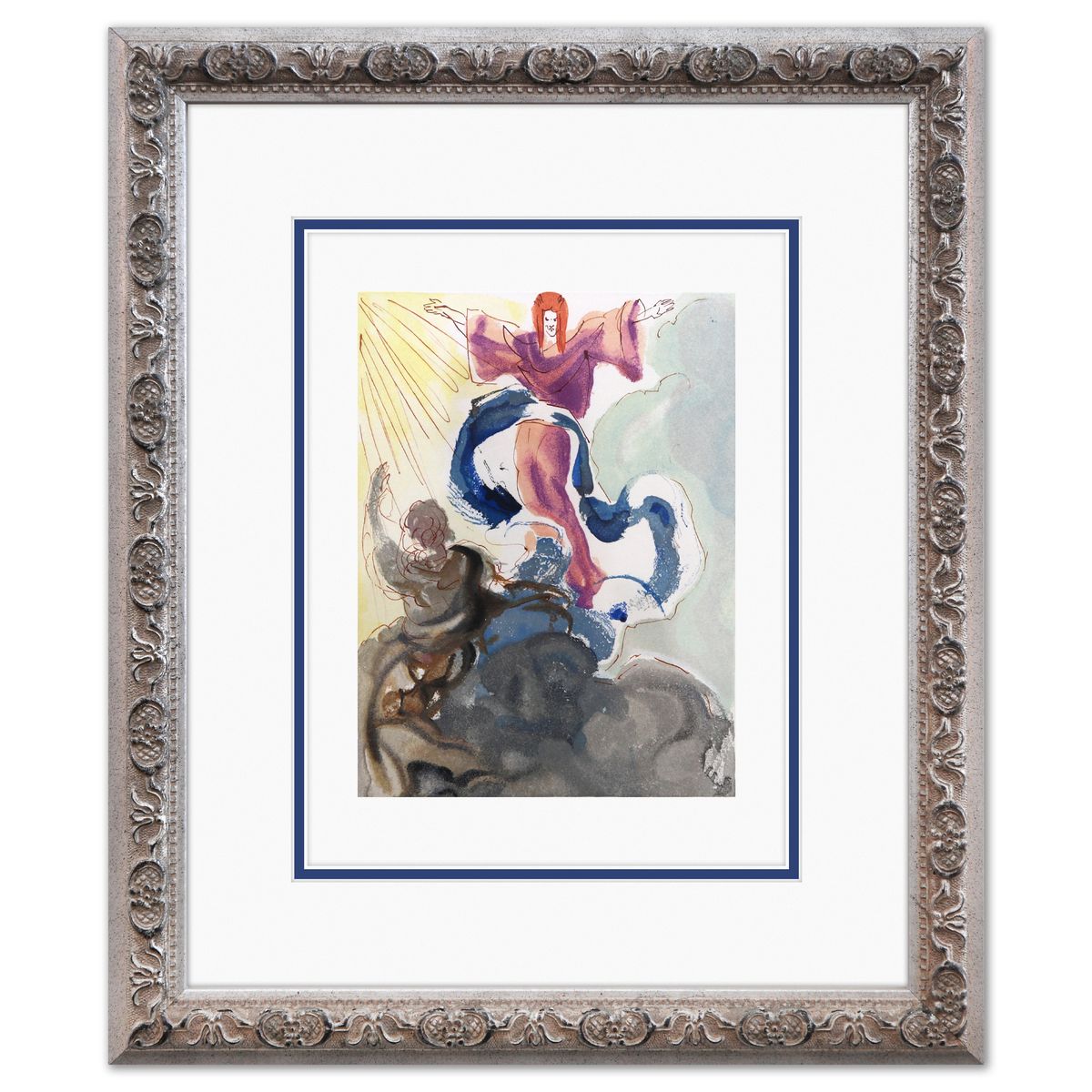 Salvador Dali- Original Color Woodcut on B.F.K. Rives Paper "Paradise 3"