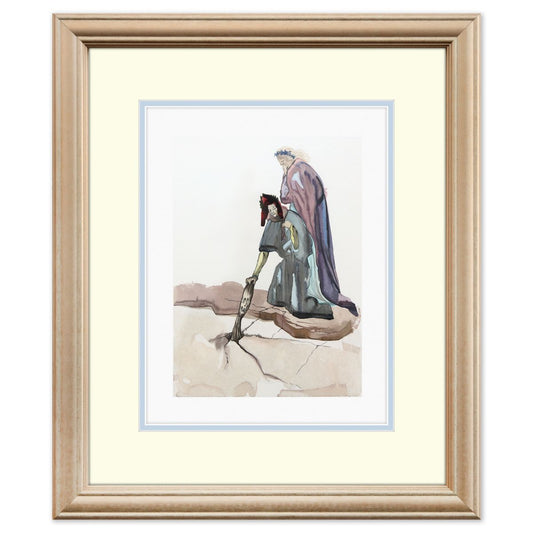 Salvador Dali- Original Color Woodcut on B.F.K. Rives Paper "Inferno 32"