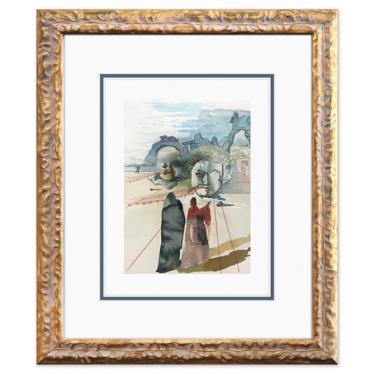 Salvador Dali- Original Color Woodcut on B.F.K. Rives Paper "Purgatory 20"