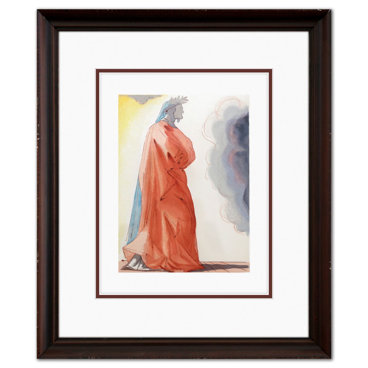Salvador Dali- Original Color Woodcut on B.F.K. Rives Paper "Paradise 1"