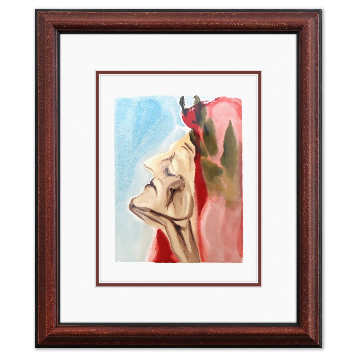 Salvador Dali- Original Color Woodcut on B.F.K. Rives Paper "Paradise 7"