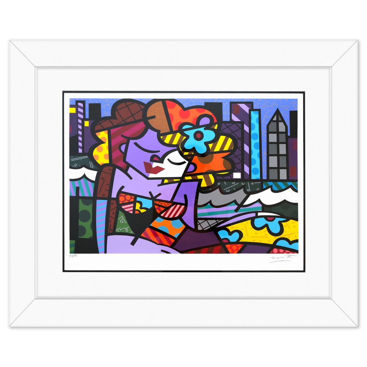Romero Britto- Serigraph "Downtown Girl"