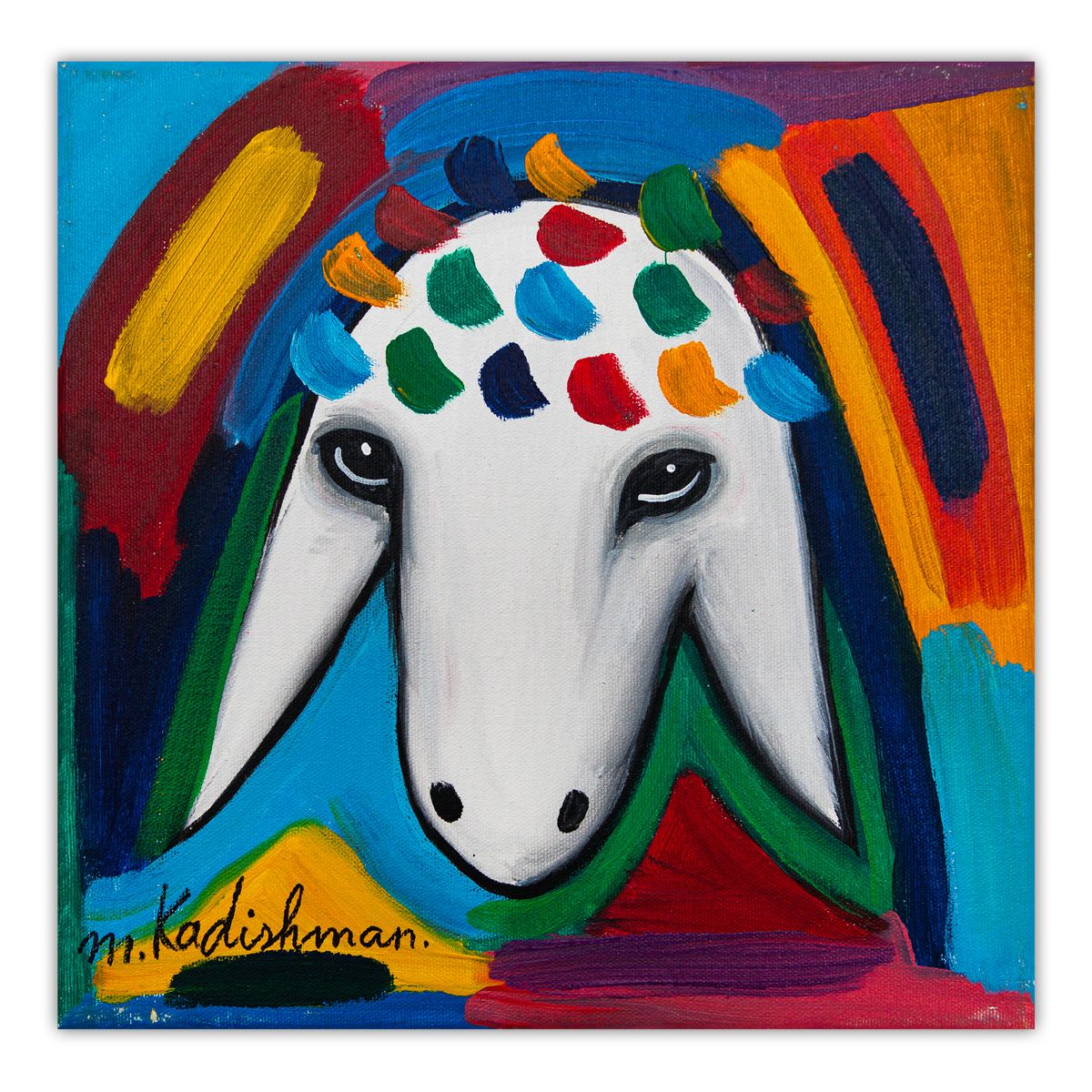Menashe Kadishman- Original Acrylic on Canvas "Untitled"