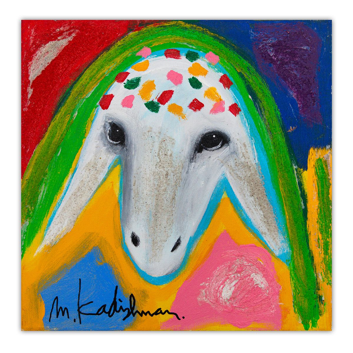 Menashe Kadishman- Original Acrylic on Canvas "Untitled"