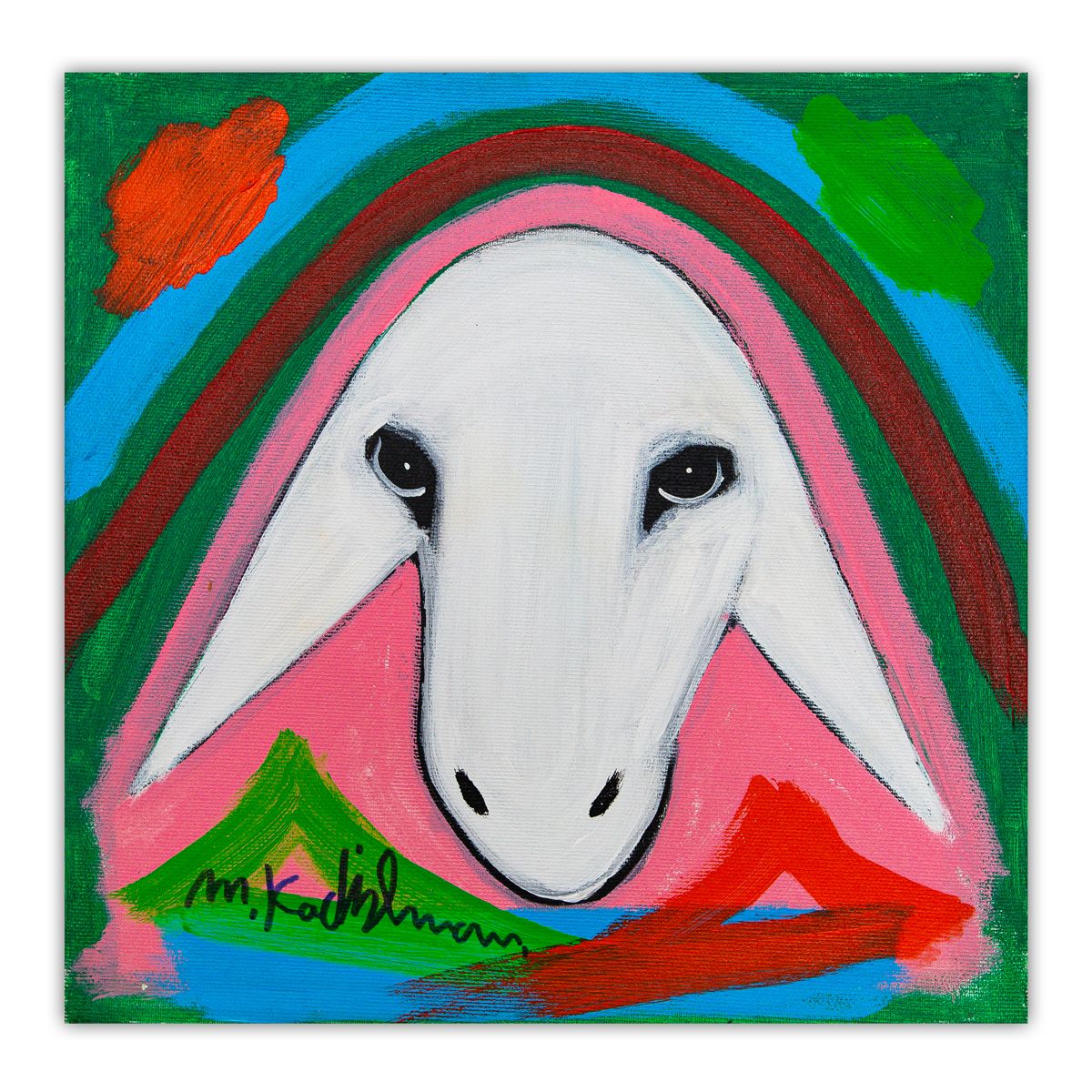Menashe Kadishman- Original Acrylic on Canvas "Untitled"