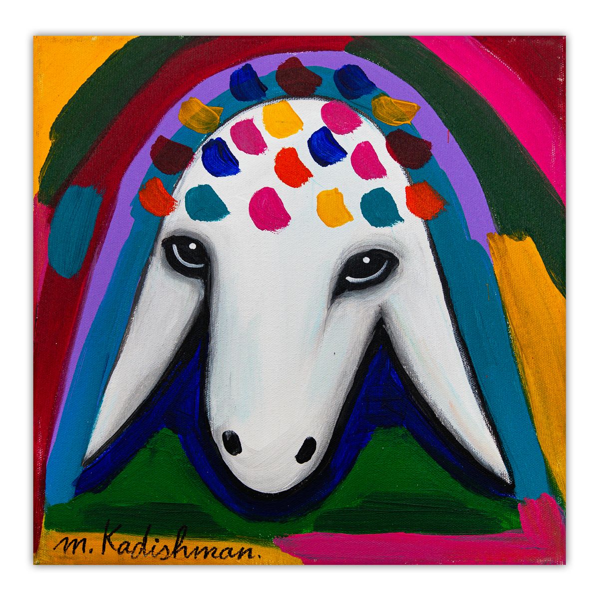 Menashe Kadishman- Original Acrylic on Canvas "Untitled"