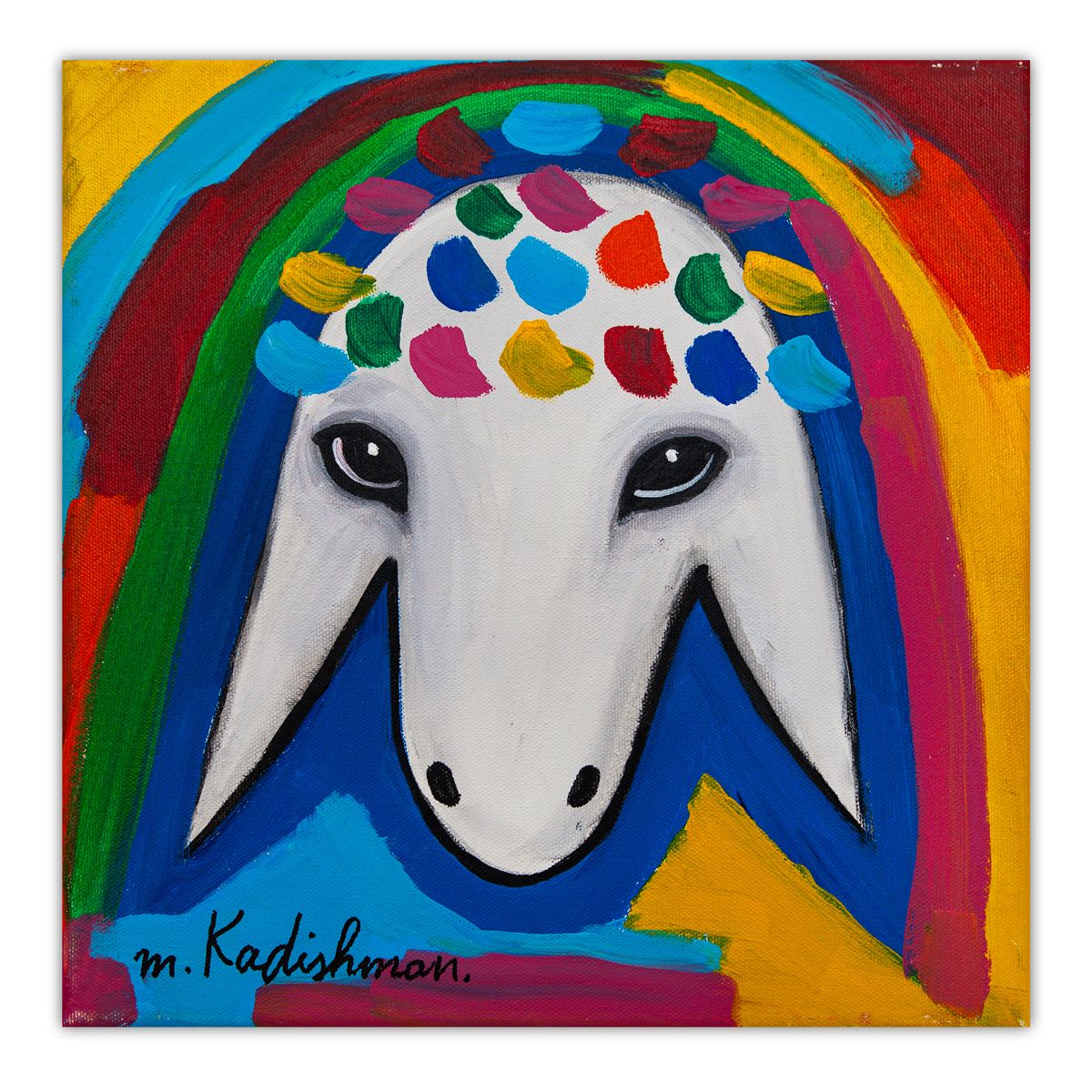 Menashe Kadishman- Original Acrylic on Canvas "Untitled"