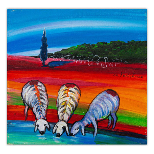 Menashe Kadishman- Original Acrylic on Canvas "Untitled"