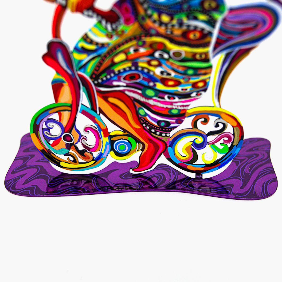 Patricia Govezensky- Original Free Standing Sculpture "Lady on Bicycle with Hearts"