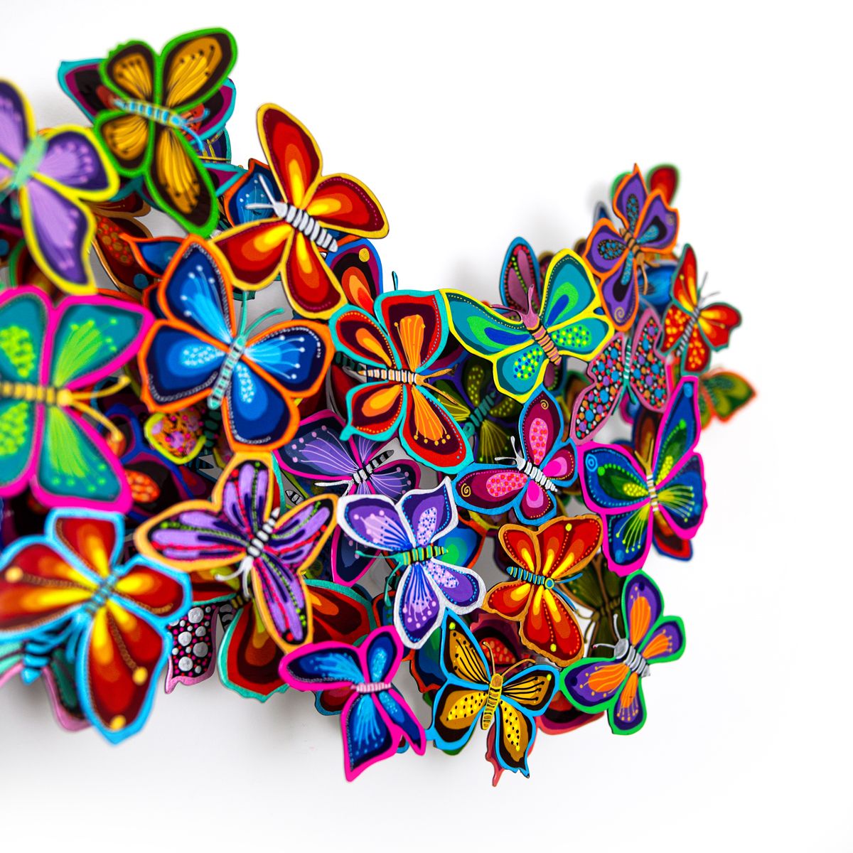 Patricia Govezensky- Original Painting on Cutout Steel "Love Butterflies"