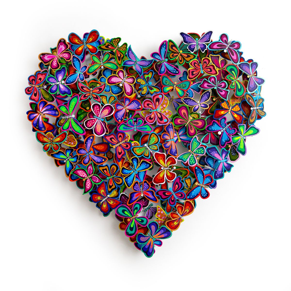 Patricia Govezensky- Original Painting on Cutout Steel "Love in Paradise"