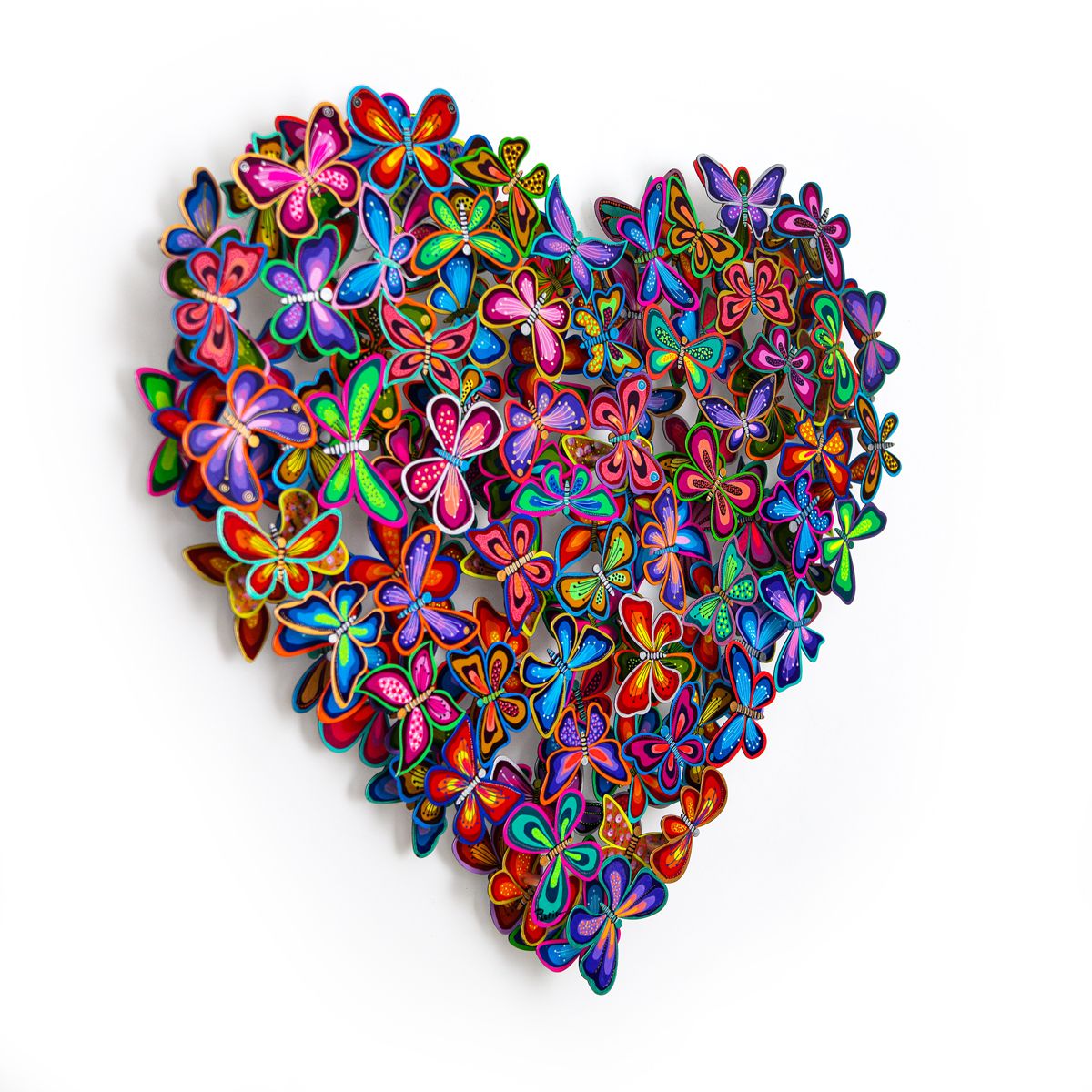 Patricia Govezensky- Original Painting on Cutout Steel "Love in Paradise"