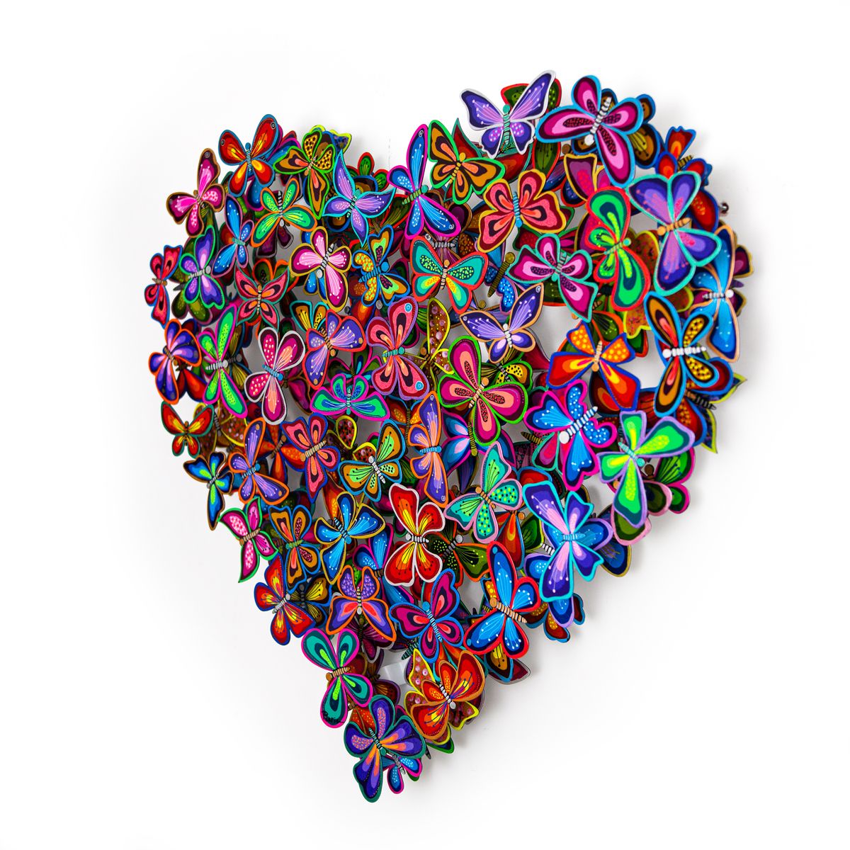 Patricia Govezensky- Original Painting on Cutout Steel "Love in Paradise"