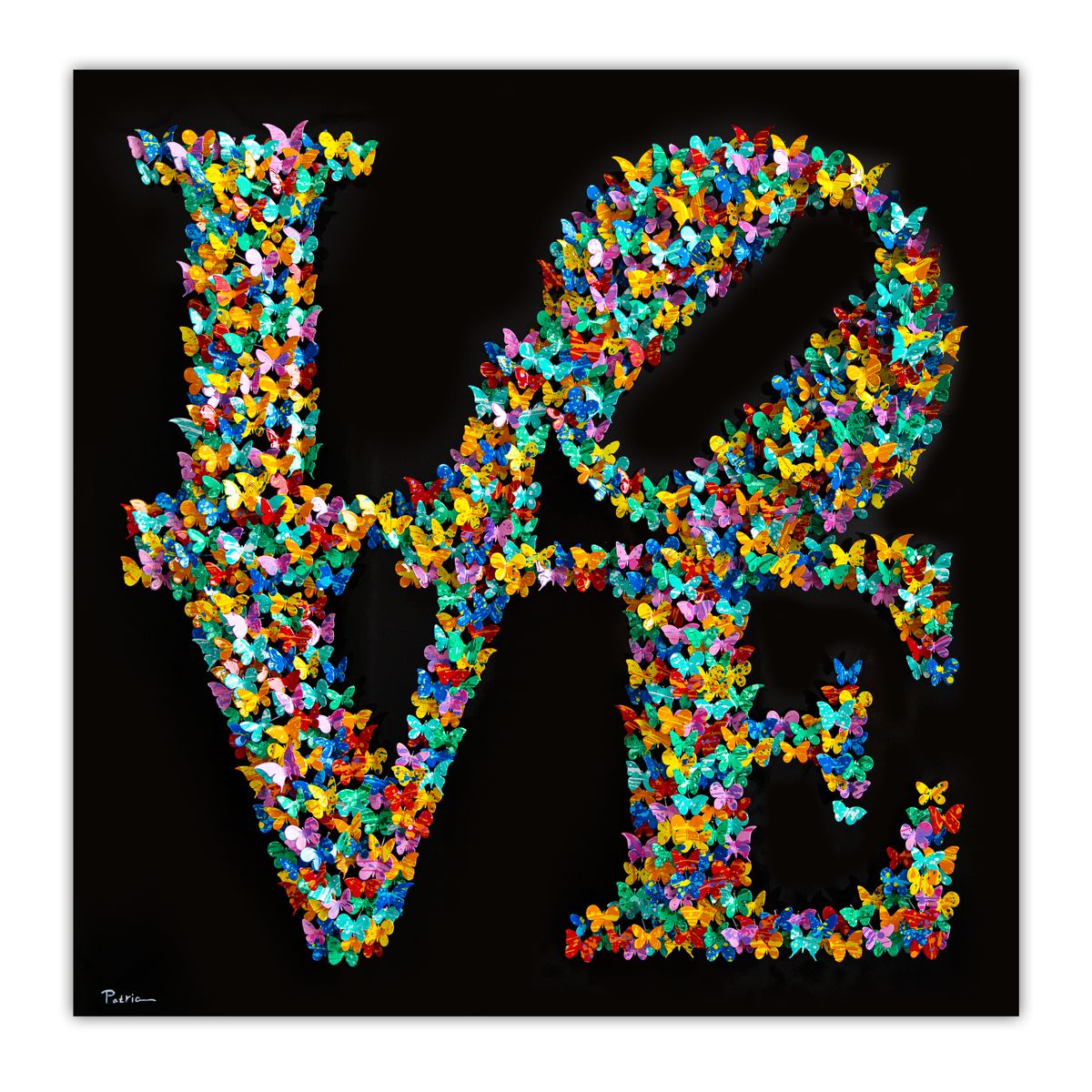 Patricia Govezensky- Original 3D Metal Art on Wood "Shape of Love"
