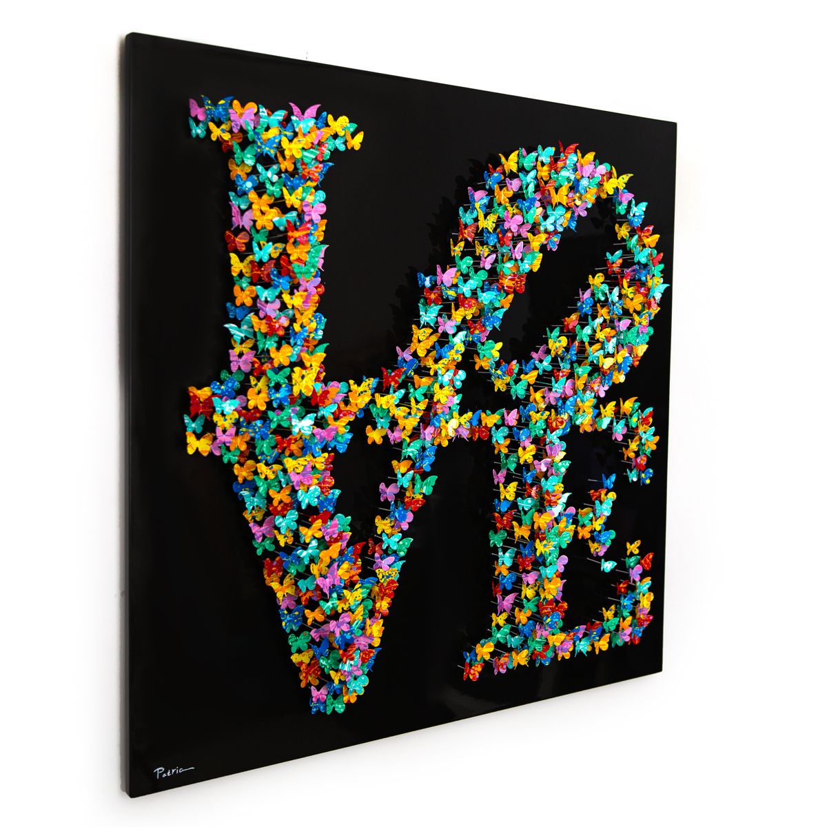Patricia Govezensky- Original 3D Metal Art on Wood "Shape of Love"