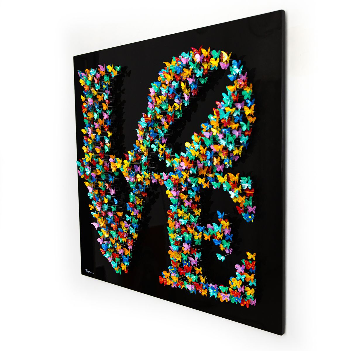 Patricia Govezensky- Original 3D Metal Art on Wood "Shape of Love"