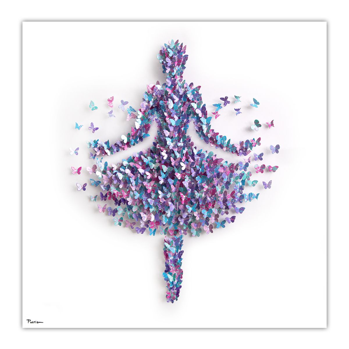 Patricia Govezensky- Original 3D Metal Art on Wood "Ballerina"