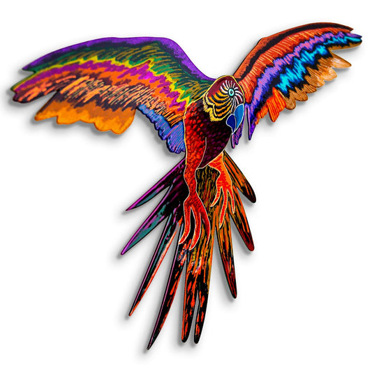 Patricia Govezensky- Original Painting on Laser Cut Steel "Macaw"