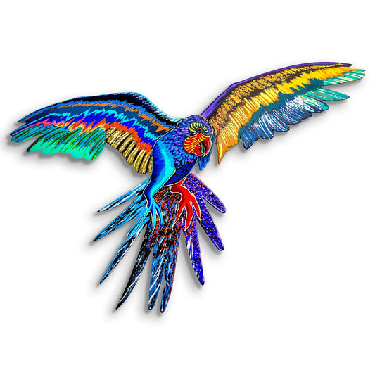 Patricia Govezensky- Original Painting on Laser Cut Steel "Macaw"