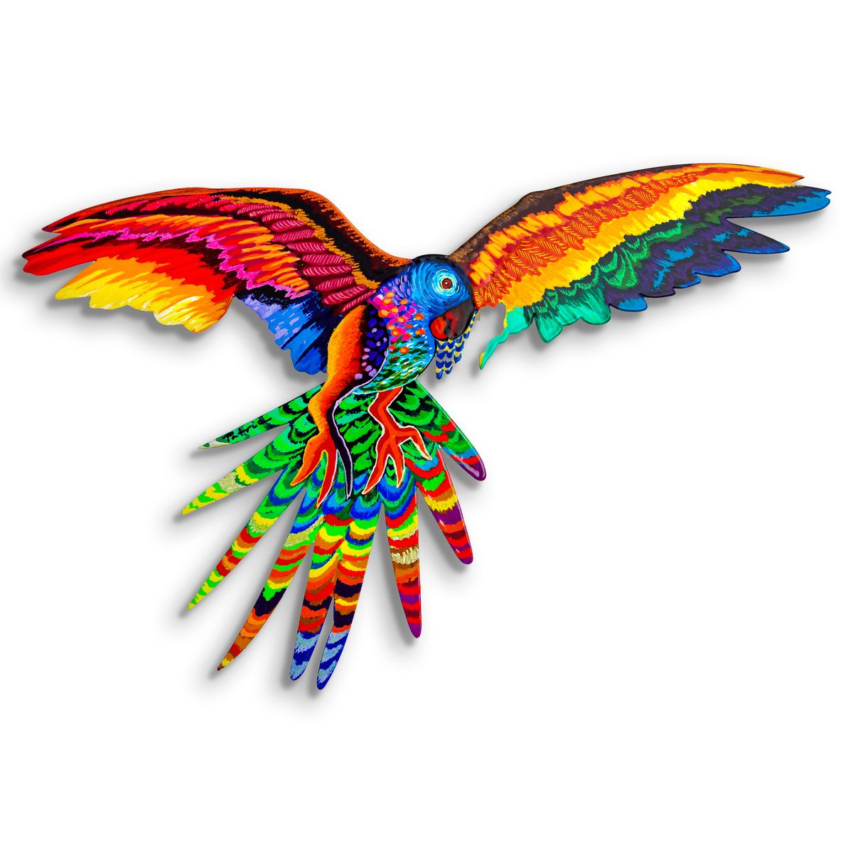 Patricia Govezensky- Original Painting on Laser Cut Steel "Macaw"