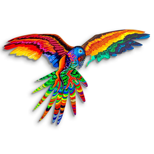 Patricia Govezensky- Original Painting on Laser Cut Steel "Macaw"