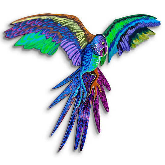 Patricia Govezensky- Original Painting on Laser Cut Steel "Macaw"