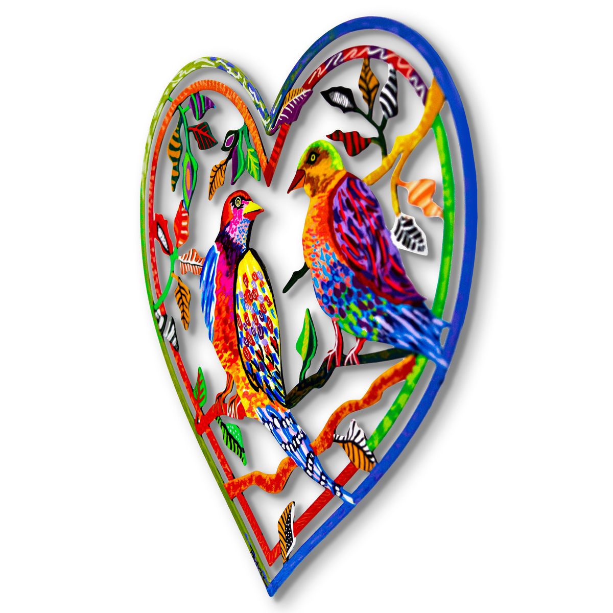 Patricia Govezensky- Original Painting on Laser Cut Steel "Love Birds"