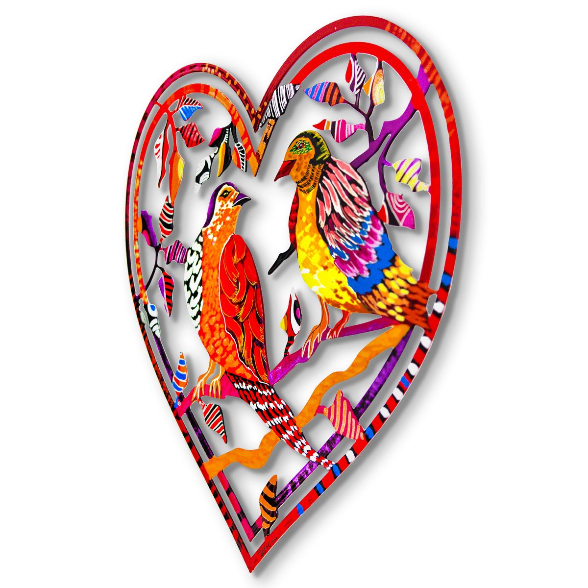Patricia Govezensky- Original Painting on Laser Cut Steel "Love Birds"