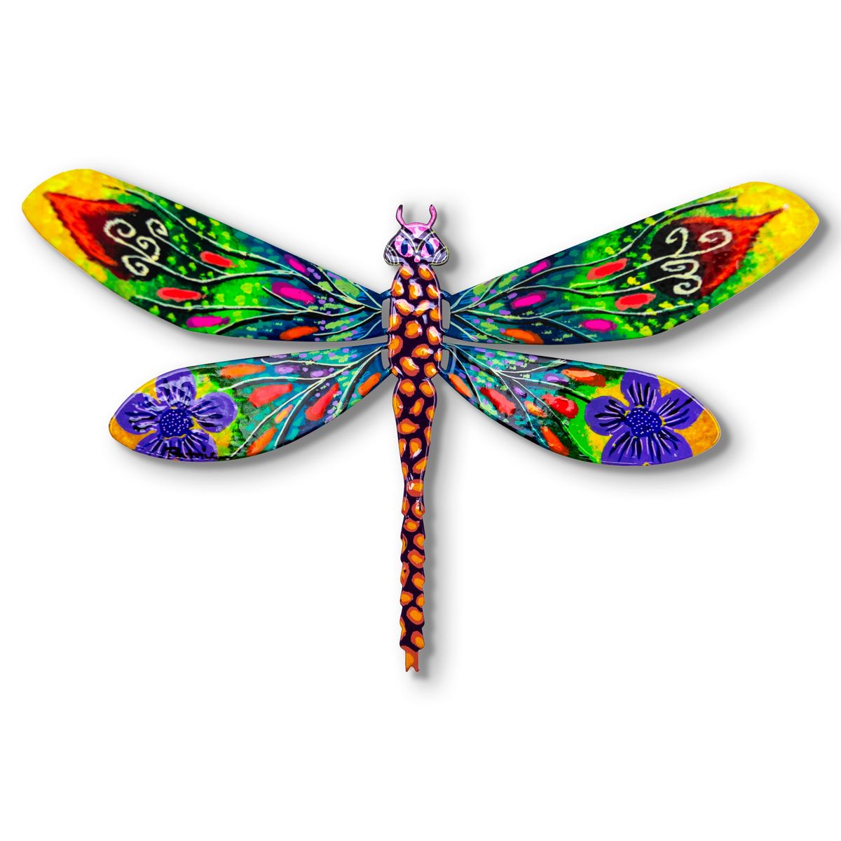 Patricia Govezensky- Original Painting on Cutout Steel "Dragonfly"