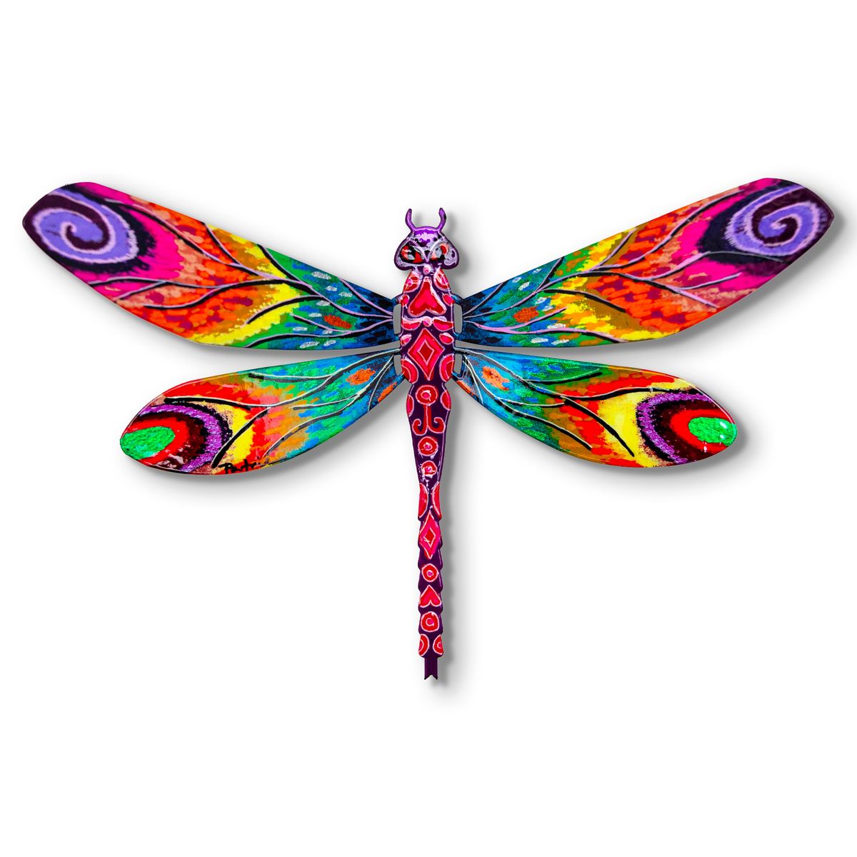Patricia Govezensky- Original Painting on Cutout Steel "Dragonfly"