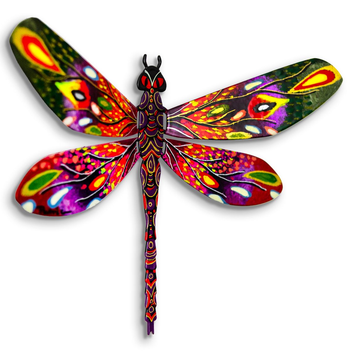 Patricia Govezensky- Original Painting on Cutout Steel "Dragonfly"