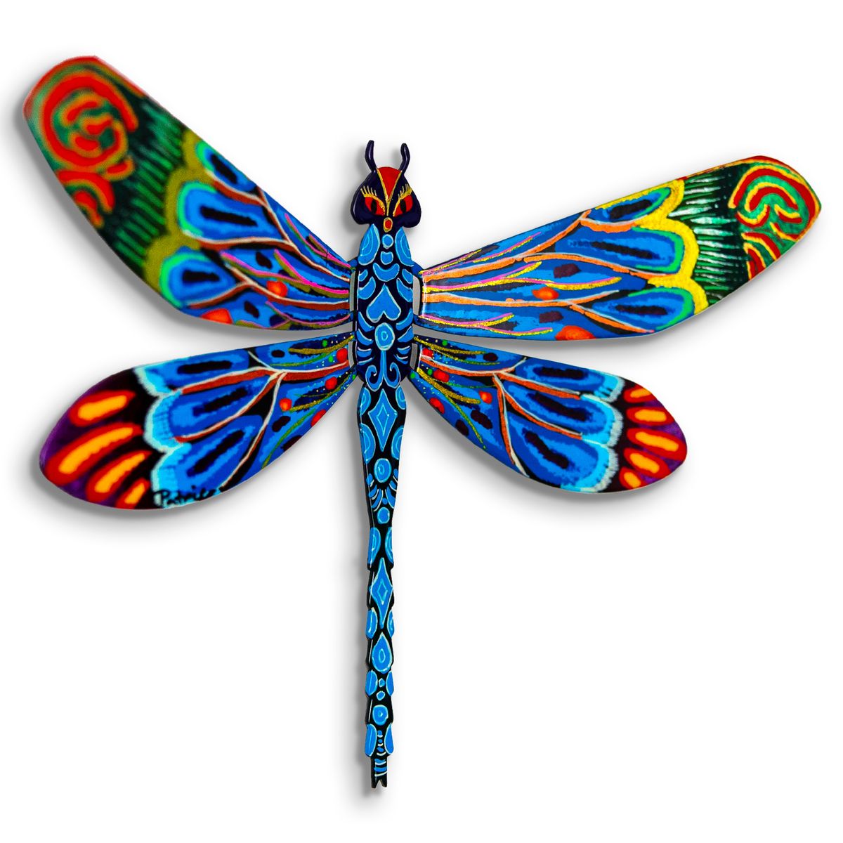 Patricia Govezensky- Original Painting on Cutout Steel "Dragonfly"